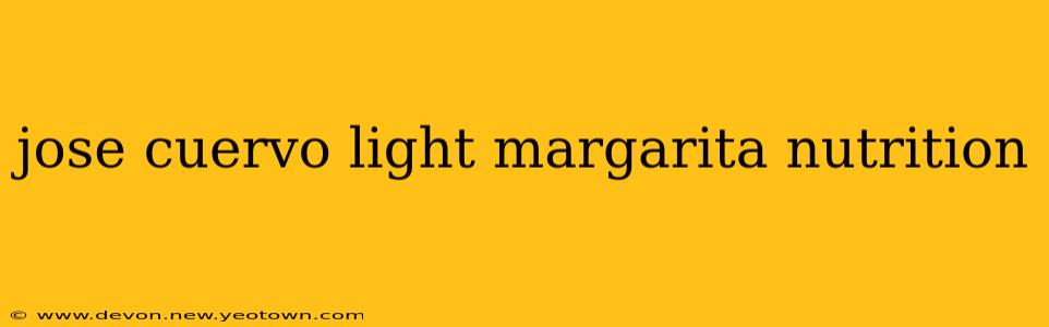 jose cuervo light margarita nutrition