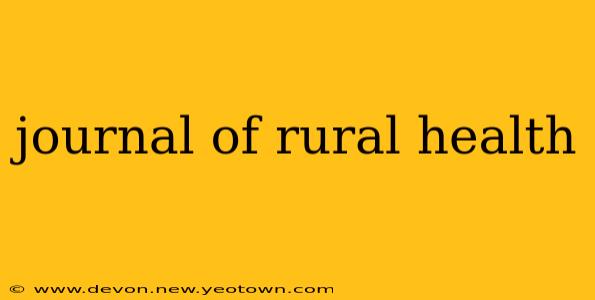 journal of rural health
