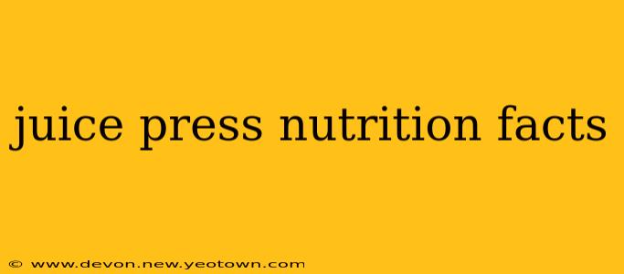 juice press nutrition facts
