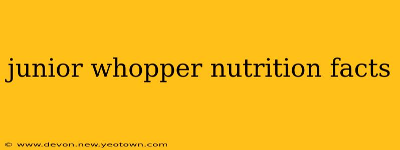 junior whopper nutrition facts