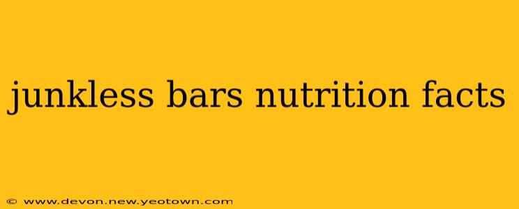 junkless bars nutrition facts