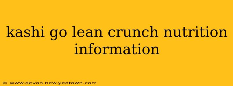 kashi go lean crunch nutrition information