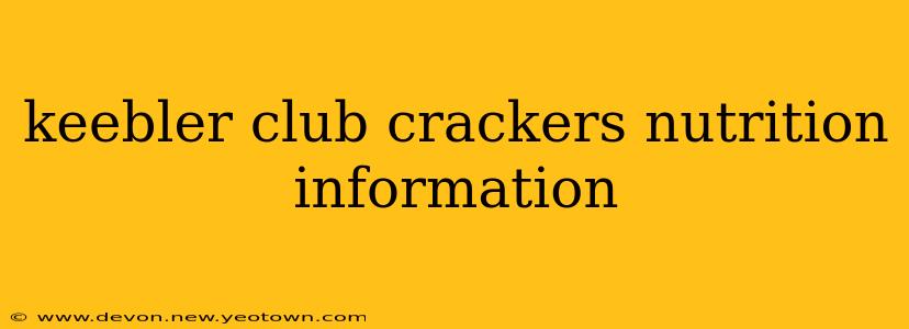 keebler club crackers nutrition information