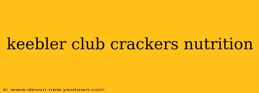 keebler club crackers nutrition