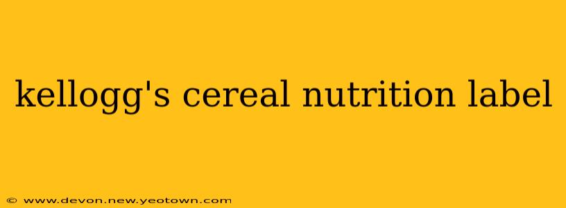 kellogg's cereal nutrition label