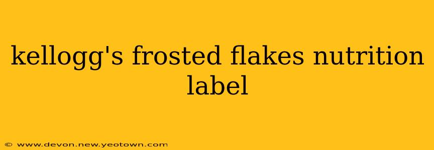 kellogg's frosted flakes nutrition label