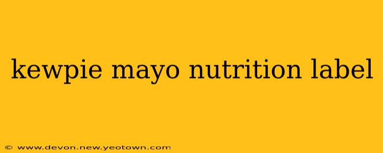 kewpie mayo nutrition label