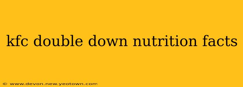 kfc double down nutrition facts