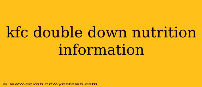 kfc double down nutrition information