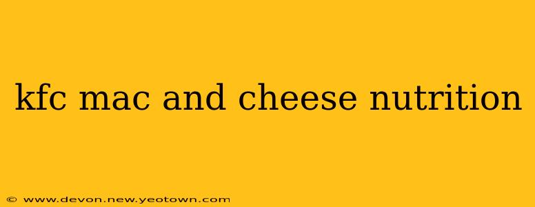 kfc mac and cheese nutrition