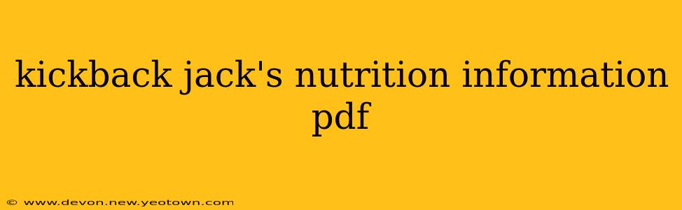 kickback jack's nutrition information pdf