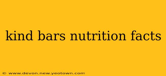 kind bars nutrition facts