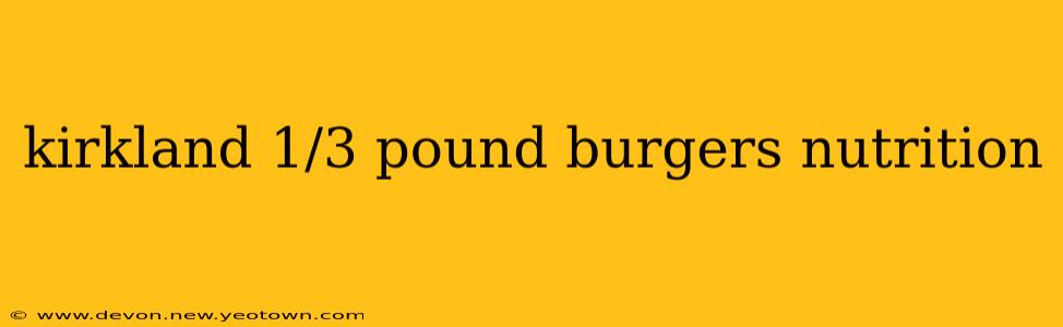 kirkland 1/3 pound burgers nutrition