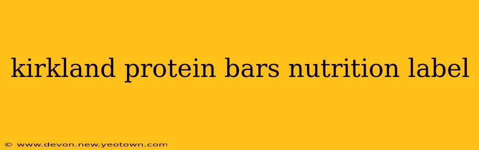 kirkland protein bars nutrition label