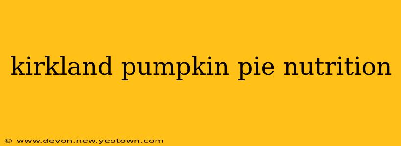 kirkland pumpkin pie nutrition