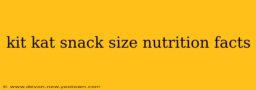 kit kat snack size nutrition facts