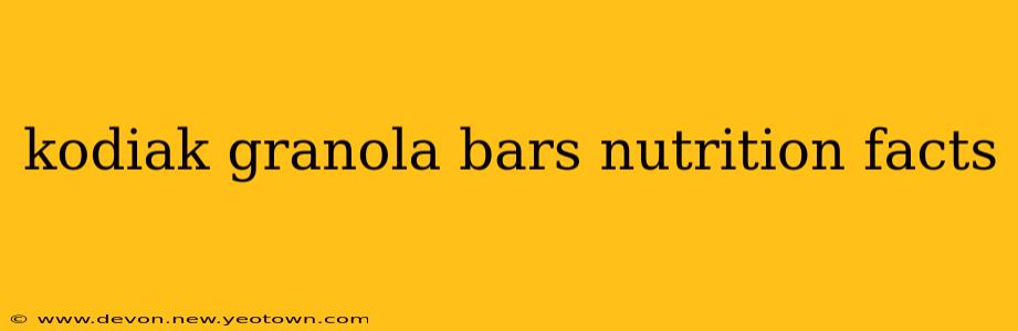 kodiak granola bars nutrition facts