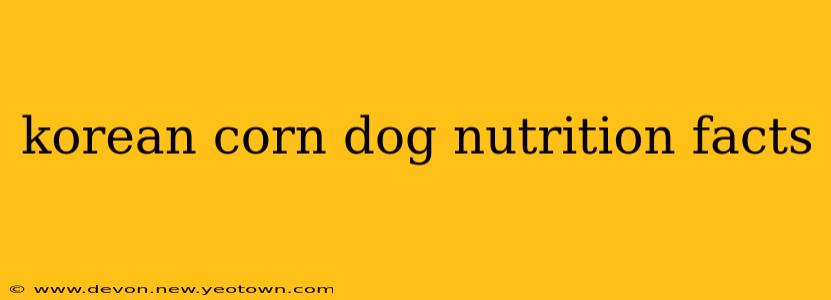 korean corn dog nutrition facts