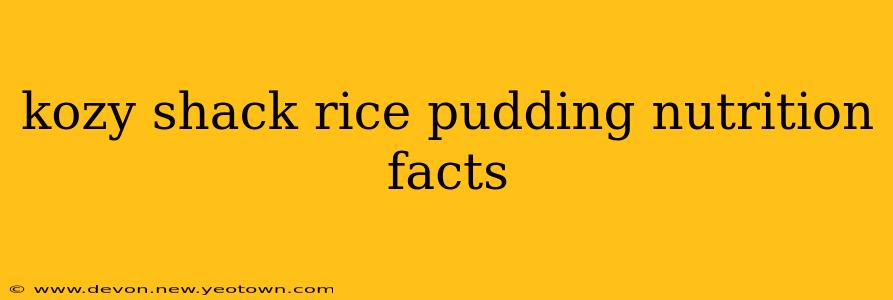 kozy shack rice pudding nutrition facts