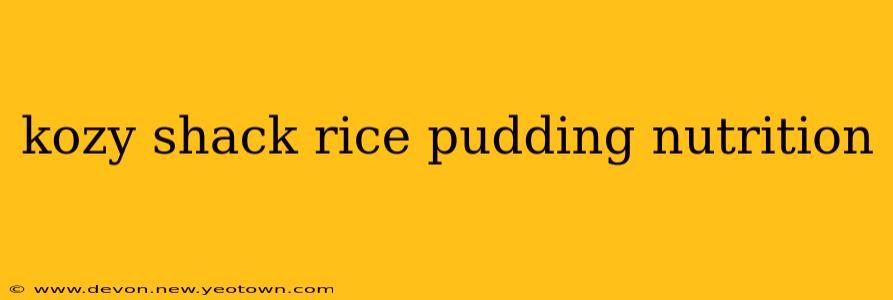 kozy shack rice pudding nutrition