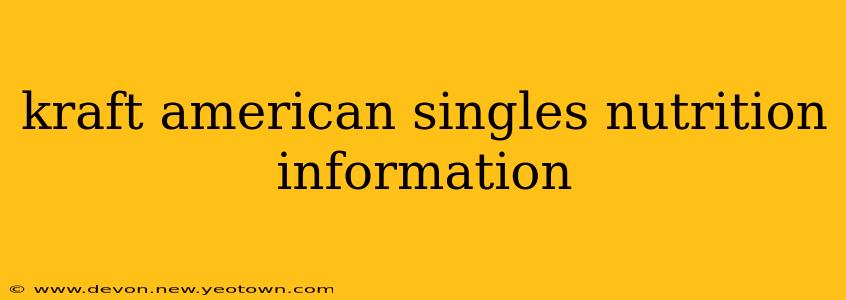 kraft american singles nutrition information