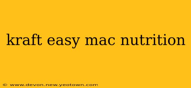kraft easy mac nutrition