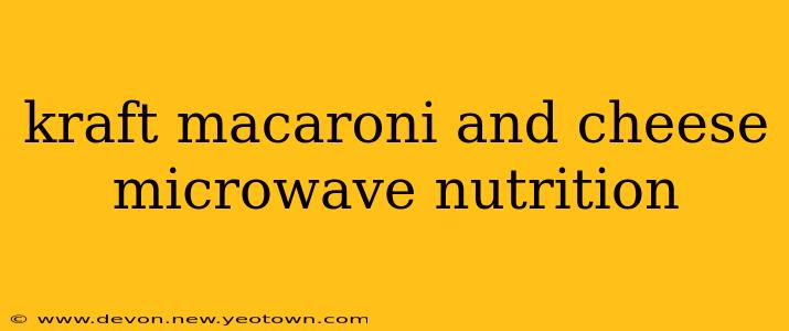 kraft macaroni and cheese microwave nutrition