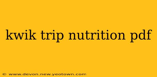 kwik trip nutrition pdf