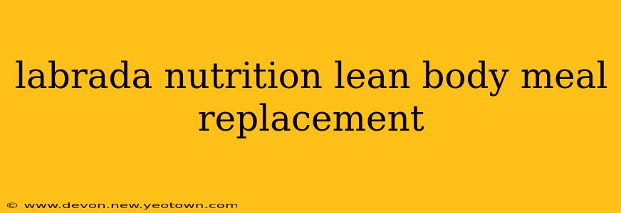 labrada nutrition lean body meal replacement