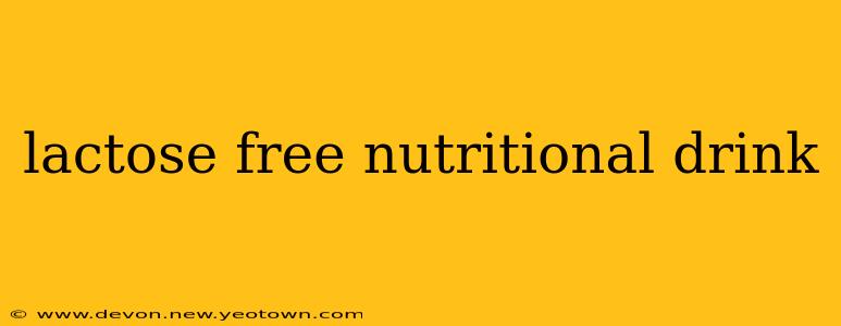 lactose free nutritional drink