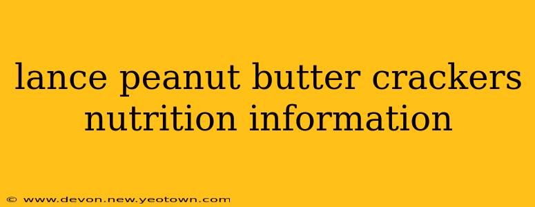 lance peanut butter crackers nutrition information