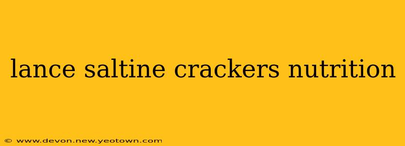 lance saltine crackers nutrition