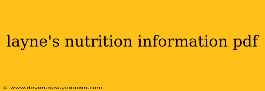 layne's nutrition information pdf