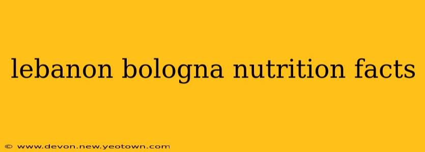 lebanon bologna nutrition facts