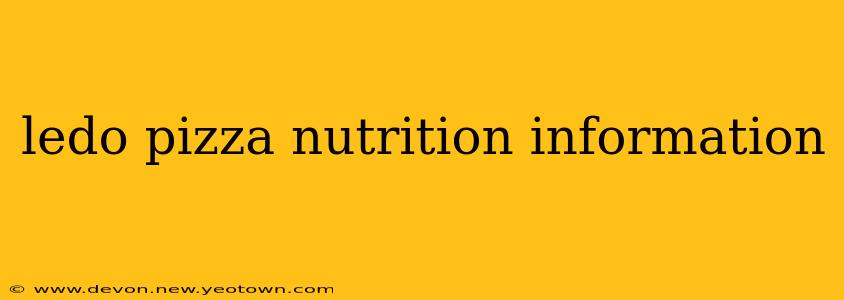 ledo pizza nutrition information