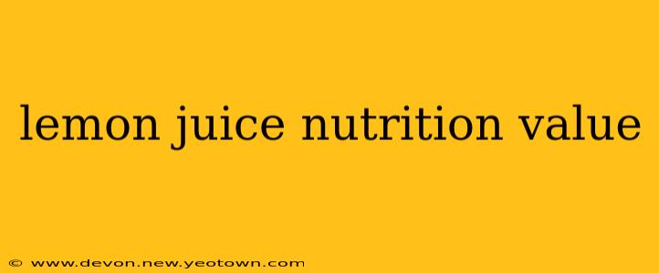 lemon juice nutrition value