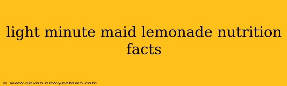 light minute maid lemonade nutrition facts