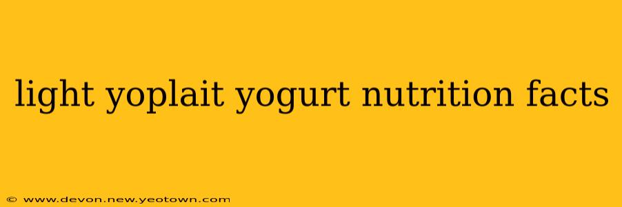 light yoplait yogurt nutrition facts