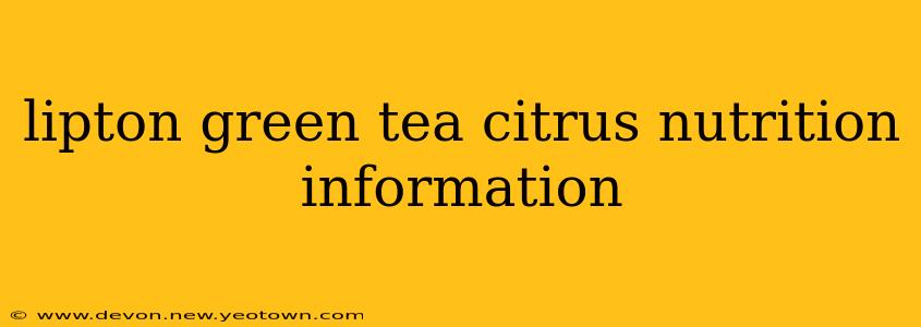 lipton green tea citrus nutrition information