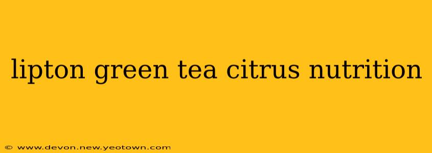 lipton green tea citrus nutrition