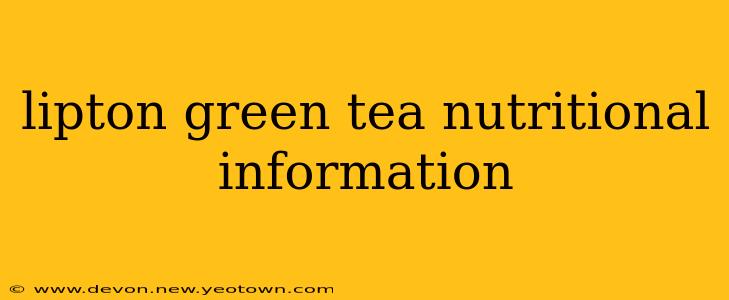 lipton green tea nutritional information