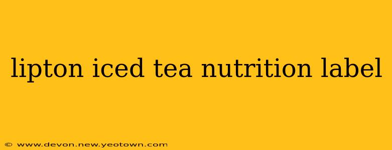 lipton iced tea nutrition label