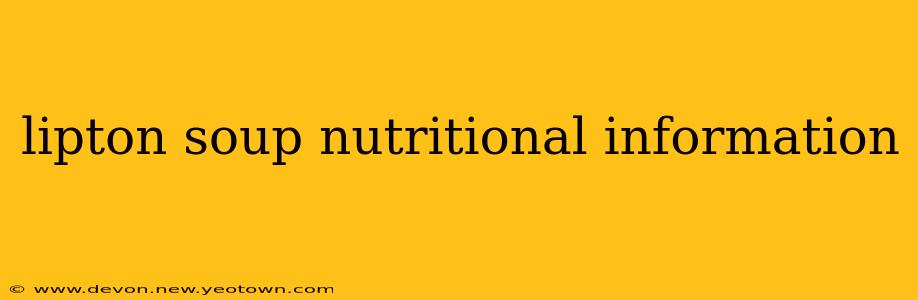 lipton soup nutritional information