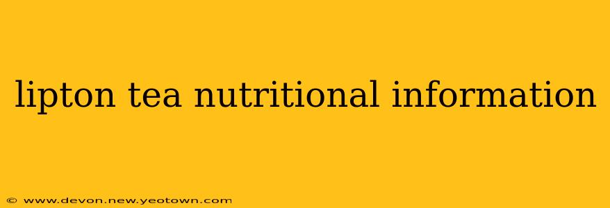 lipton tea nutritional information