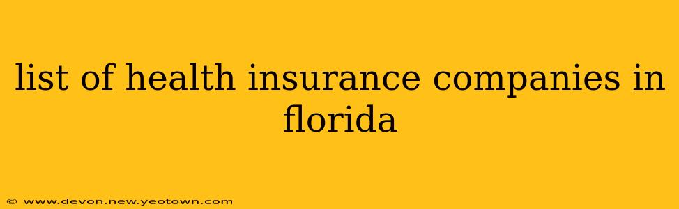 list of health insurance companies in florida