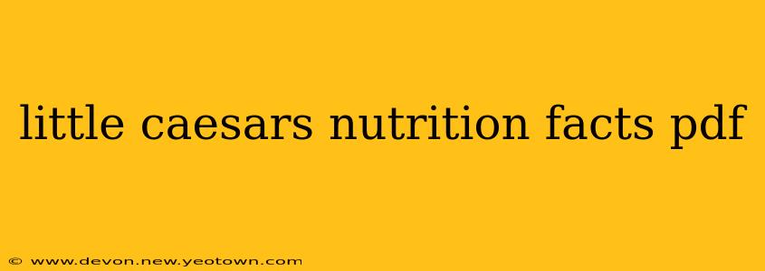 little caesars nutrition facts pdf