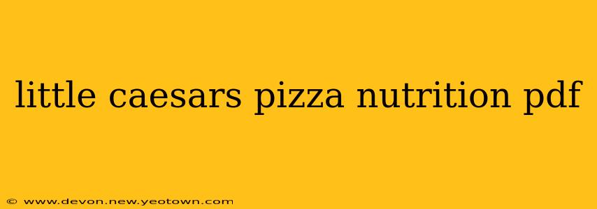 little caesars pizza nutrition pdf