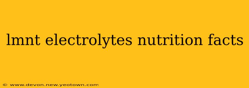 lmnt electrolytes nutrition facts