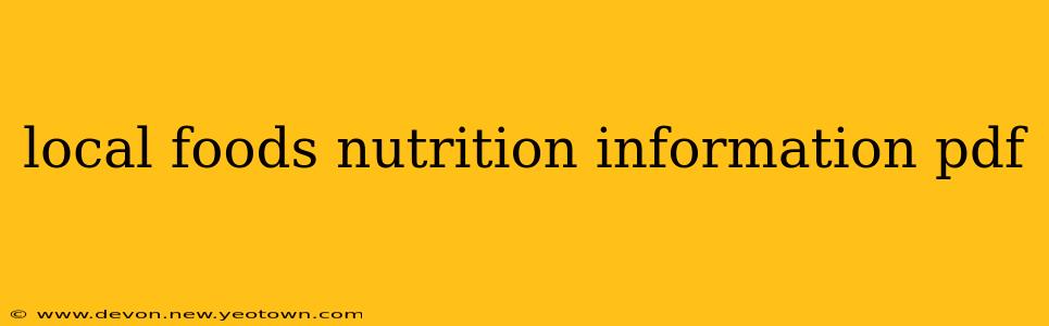 local foods nutrition information pdf