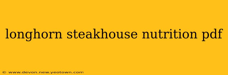 longhorn steakhouse nutrition pdf